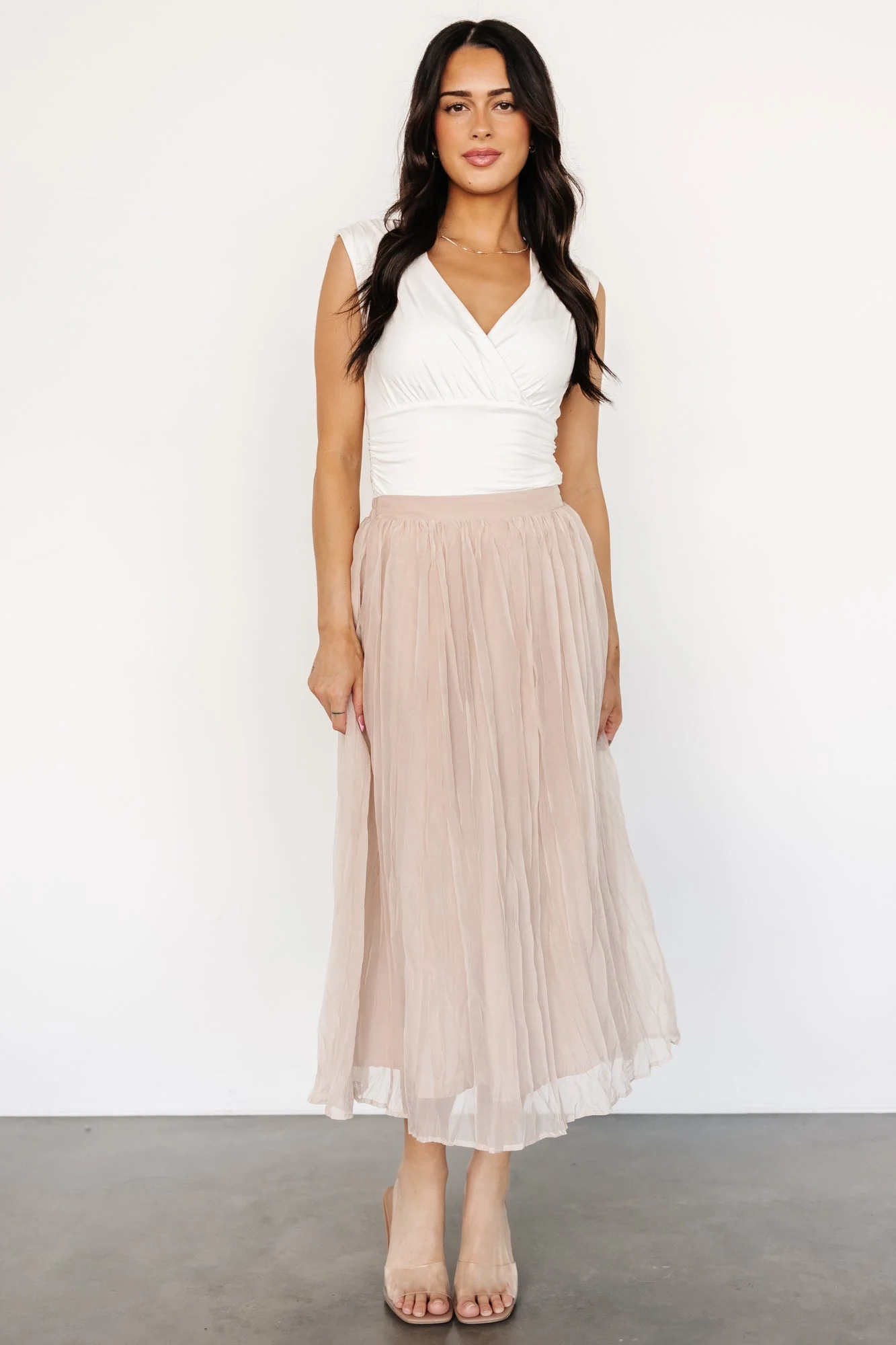 Cyra Midi Skirt | Natural - Jamouz