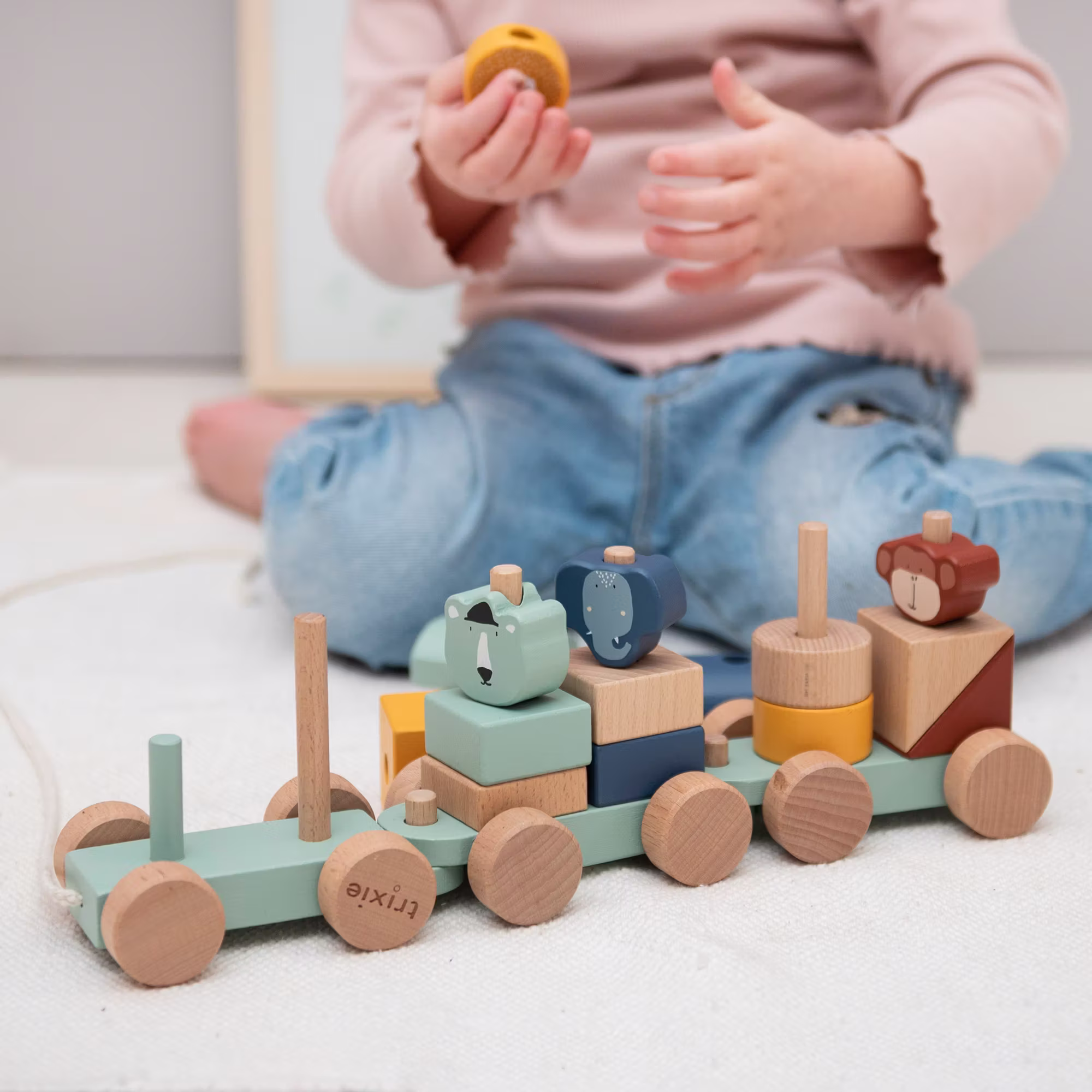 Holzeisenbahn mit Tieren - Jamouz