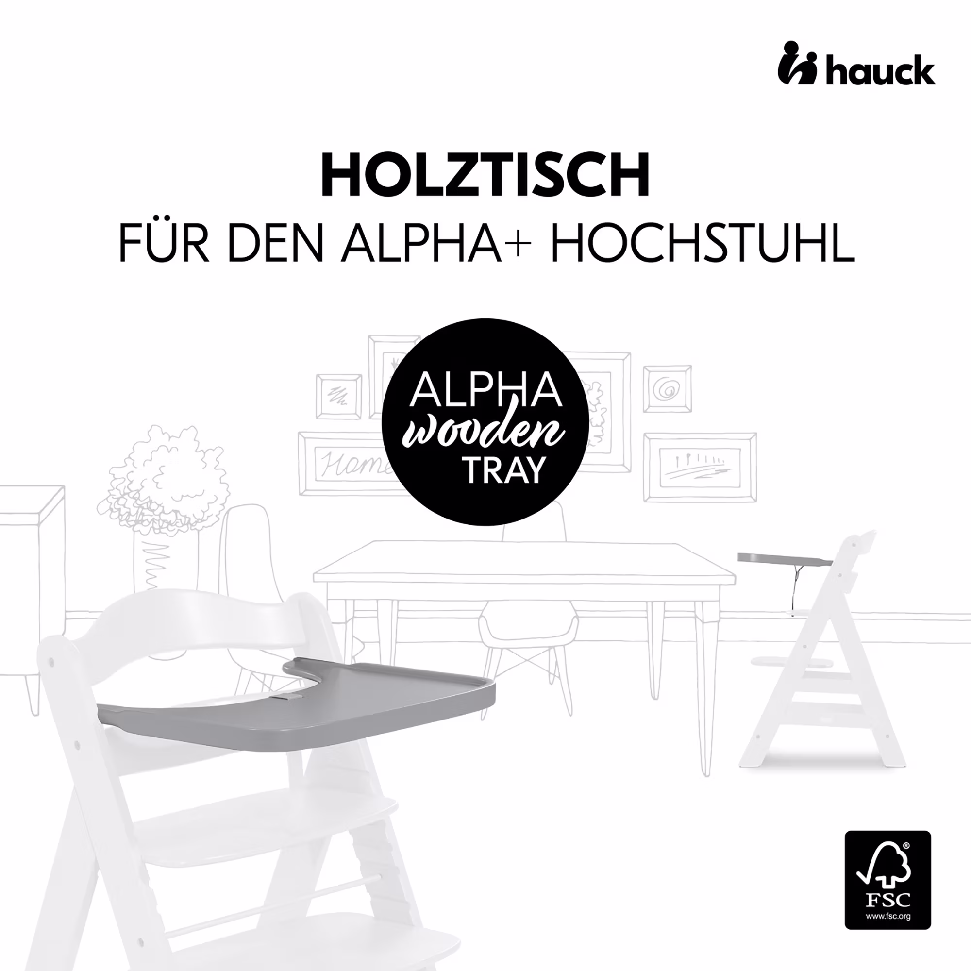 Alpha Wooden Tray Grey - Jamouz