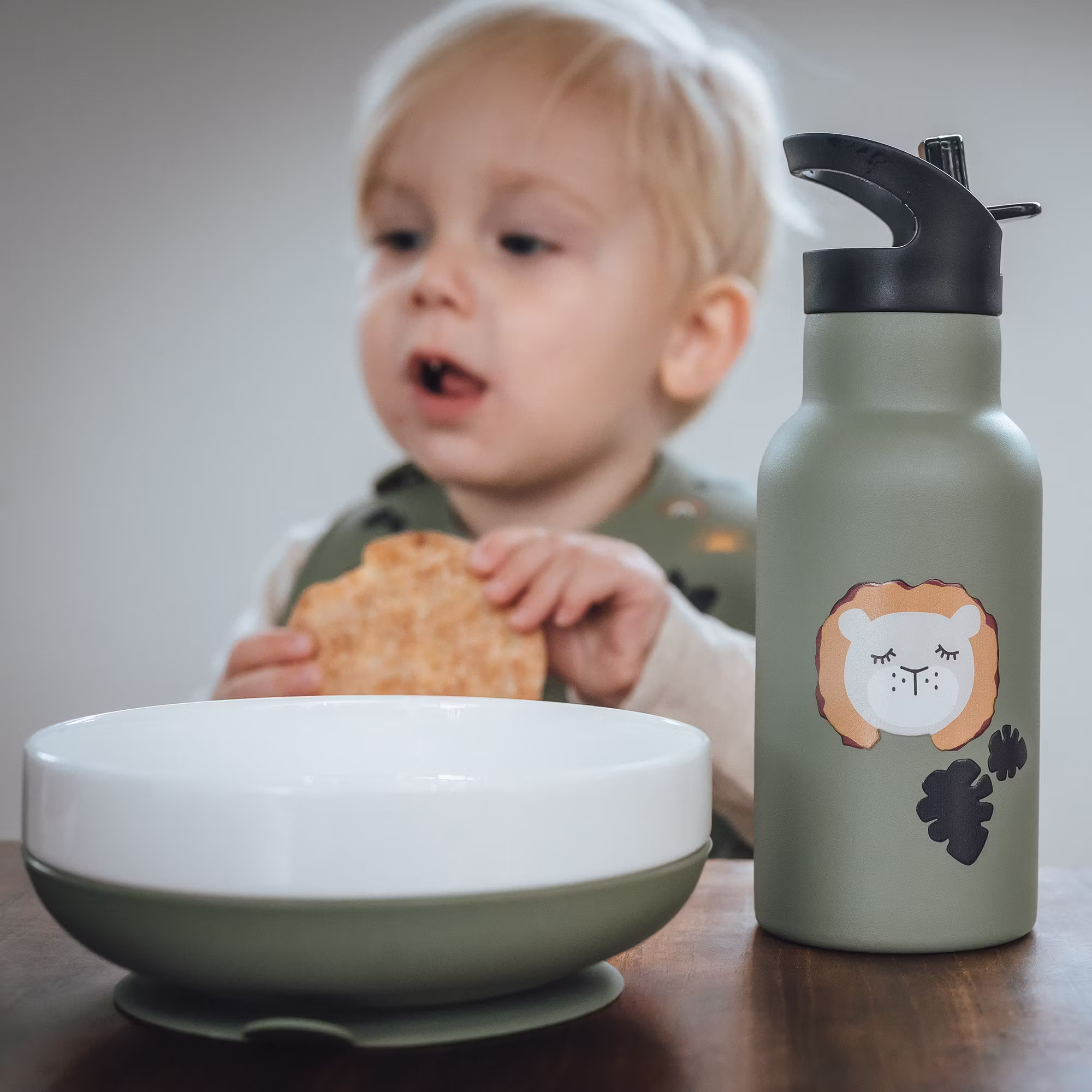 Trinkflasche Löwe Olive - Jamouz